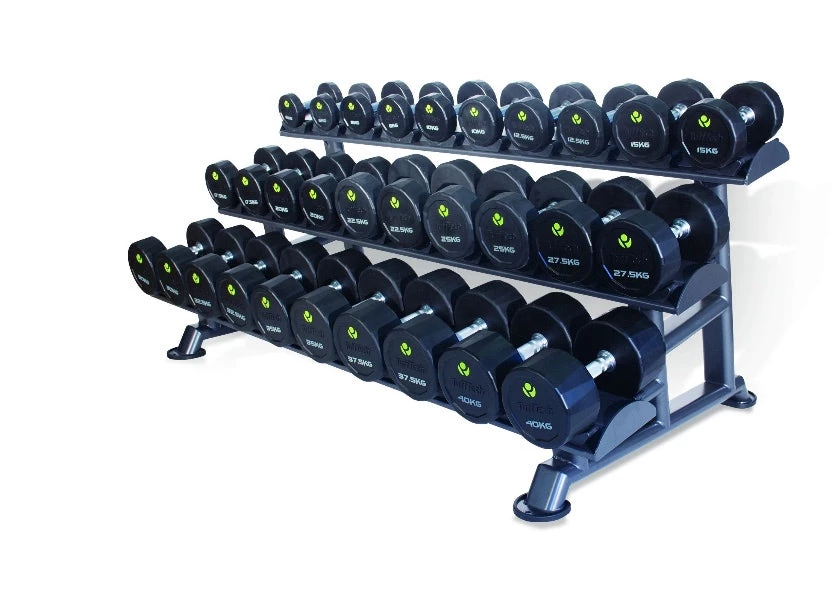Strength Physical Company PU Dumbbell Sets With Saddle Racks