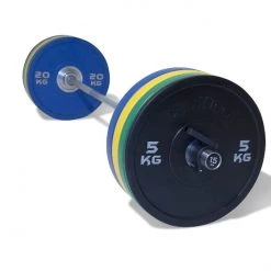 Physical Company PU Competition Bumper Plate Barbell Set - 115kg Strength