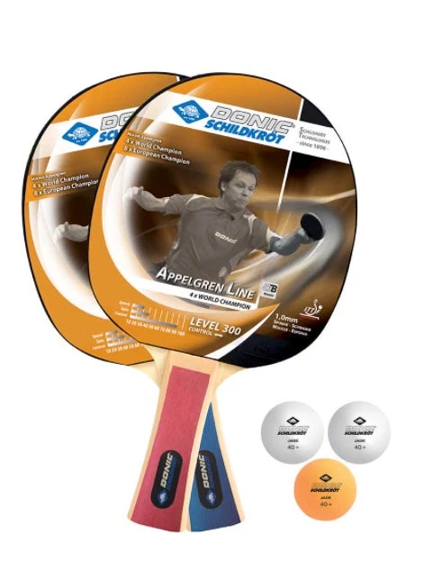 Fitness Mad Donic-Schildkroet Appelgren 300 Table Tennis Paddle & Balls Set