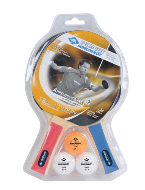 Fitness Mad Donic-Schildkroet Appelgren 300 Table Tennis Paddle & Balls Set