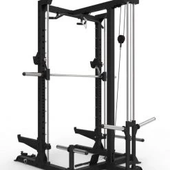 Primal Strength Commercial Half Rack With Smith And Lat Pull Down Low Row