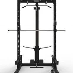 Primal Strength Commercial Half Rack With Smith And Lat Pull Down Low Row
