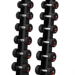Jordan Classic Rubber Dumbbell Set 1-10kg With Rack Dumbbell & Rack Sets