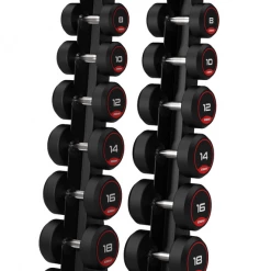 Jordan Classic Rubber Dumbbell Set 2-20kg With Rack