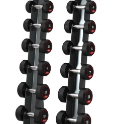Jordan Classic Rubber Dumbbell Set 1-10kg With Rack Dumbbell & Rack Sets