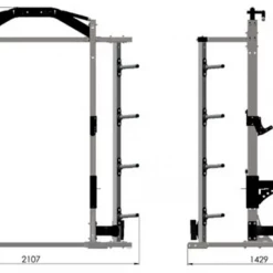 Strength Exigo Olympic Elite Half Rack - 8ft Multigrip
