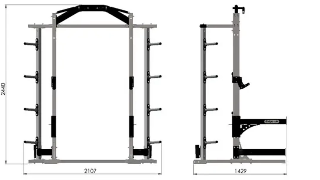 Strength Exigo Olympic Elite Half Rack - 8ft Multigrip