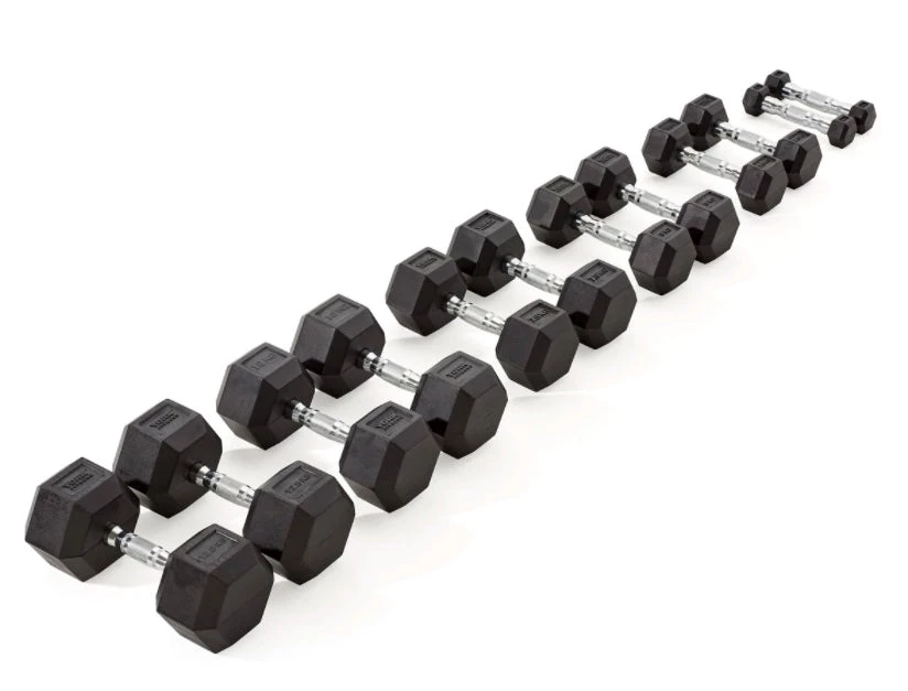 York Fitness Rubber Hex Dumbbells
