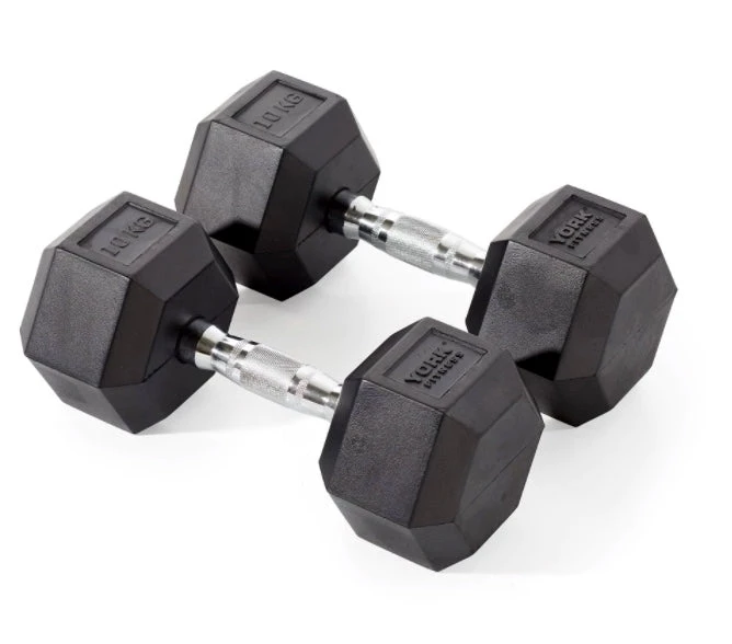 York Fitness Rubber Hex Dumbbells