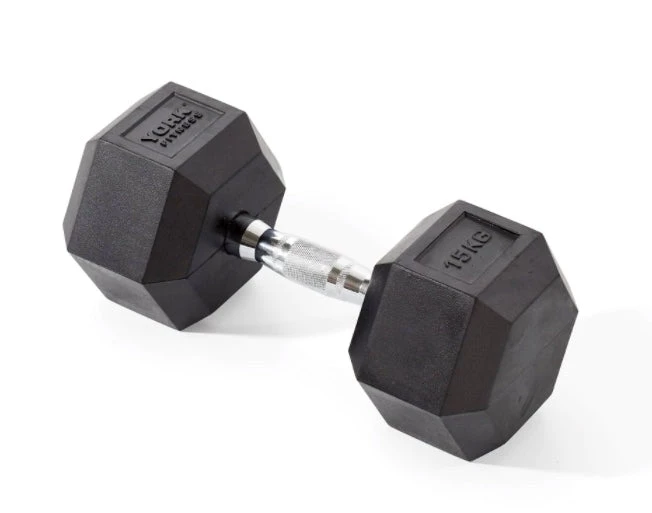 York Fitness Rubber Hex Dumbbells