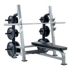 York Fitness YORK STS Olympic Flat Bench Press With Gun Racks