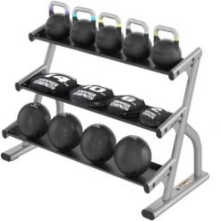 Life Fitness Axiom Series 3 Tier Accessory Rack - Platinum Frame