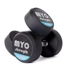MYO Strength Rubber Dumbbells With PU End Caps - Pairs