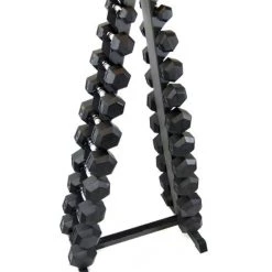 Swiss Barbell 1kg - 10kg Rubber Dumbbell Set With Rack