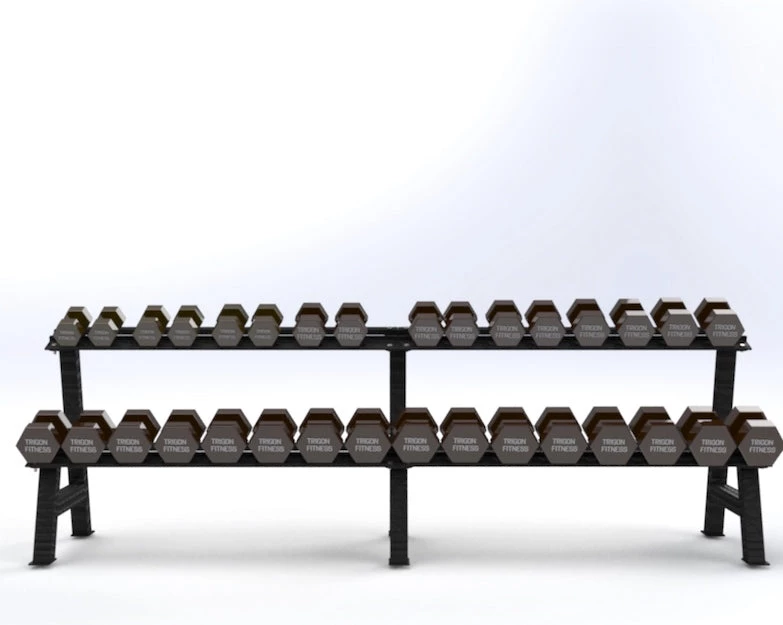 Trigon Fitness Trigon Hex Dumbbell Rack Rubber Hex Dumbbells