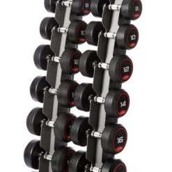 Jordan Classic Rubber Dumbbell Set 2-20kg With Rack