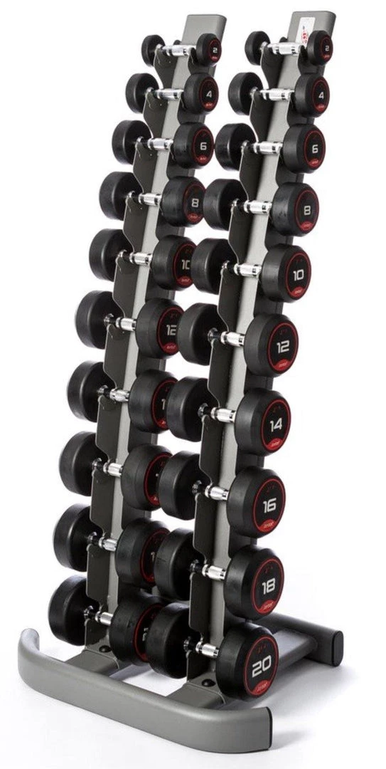 Jordan Classic Rubber Dumbbell Set 2-20kg With Rack
