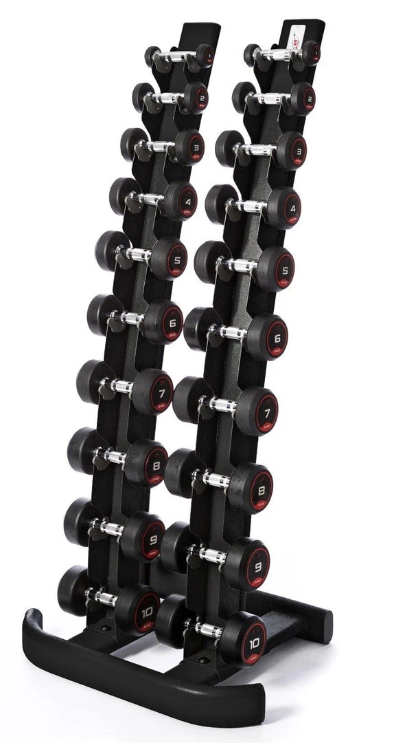 Jordan Classic Rubber Dumbbell Set 1-10kg With Rack Dumbbell & Rack Sets