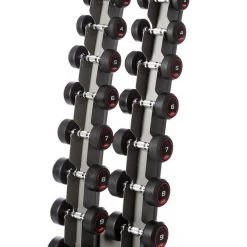 Jordan Classic Rubber Dumbbell Set 1-10kg With Rack Dumbbell & Rack Sets