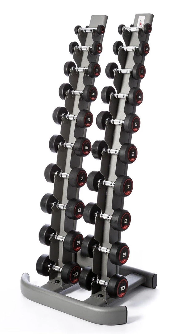 Jordan Classic Rubber Dumbbell Set 1-10kg With Rack Dumbbell & Rack Sets