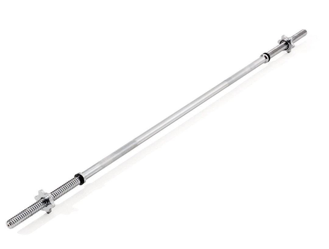 York Fitness York Standard 1" Spinlock Barbell Bar With Collars Strength