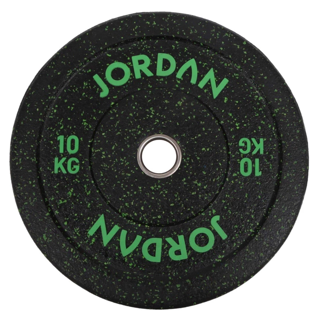 Jordan HG Black Rubber Bumper Plate - Coloured Fleck - 150kg Set