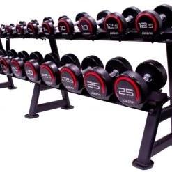 Jordan Premium Urethane Dumbbell Set 2.5-62.5kg With Racks