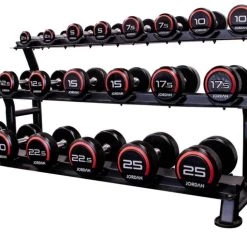 Jordan Premium Urethane Dumbbell Set 2.5-62.5kg With Racks