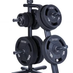 Jordan 200kg Classic Rubber Olympic Disc Set With Weight Tree Strength