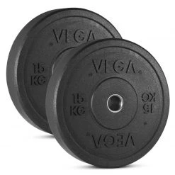 OFFERS VEGA Fitness ECO Rubber Crumb Olympic Bumper Plates - 100kg Set