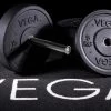 VEGA Fitness 100kg Rubber Bumper Plate Set With 7ft Escape Olympic Power Bar Olympic Disc Sets