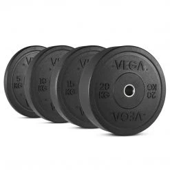 OFFERS VEGA Fitness ECO Rubber Crumb Olympic Bumper Plates - 100kg Set