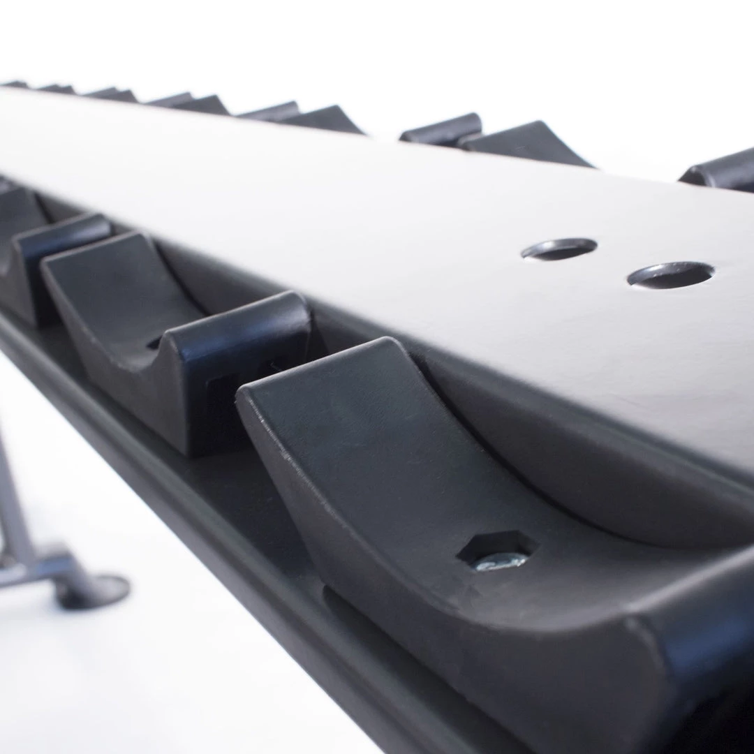 Physical Company Horizontal Dumbbell Rack With Saddles - Holds 15 Pairs