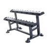Physical Company Horizontal Dumbbell Rack With Saddles - Holds 6 Pairs Dumbbell Racks