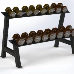 Trigon Fitness Trigon Hex Dumbbell Rack Rubber Hex Dumbbells