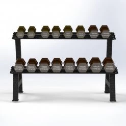 Trigon Fitness Trigon Hex Dumbbell Rack Rubber Hex Dumbbells