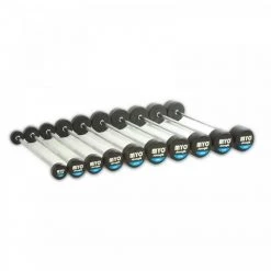 MYO Strength Rubber Barbell With PU End Cap - 10kg - 50kg Straight (10 Bar Set)