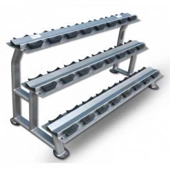 MYO Strength Dumbbell Rack - 12 Pair 3 Tier With Stirrups