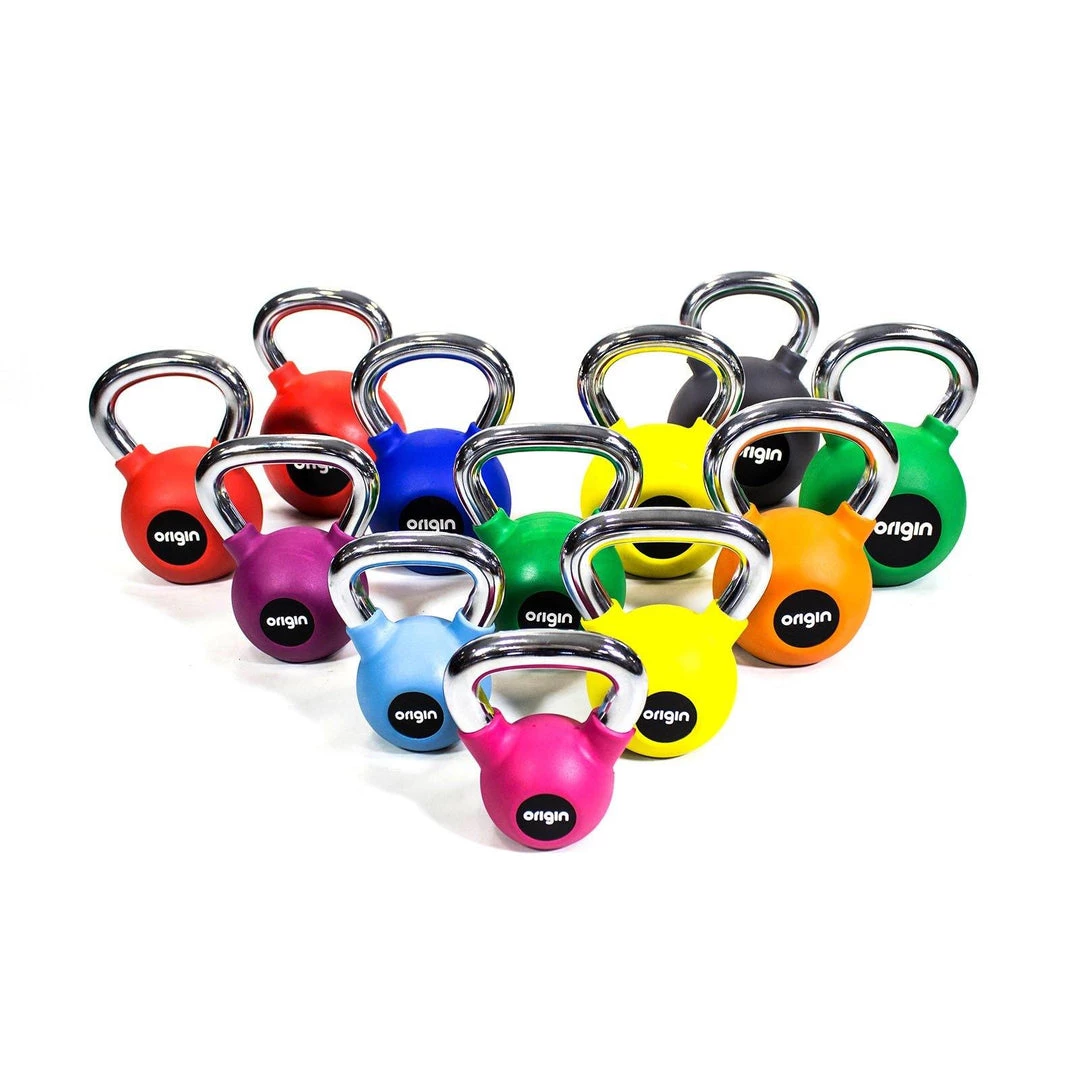 Origin Rubber Kettlebell Set Including Rack (Up To 28kg) Strength