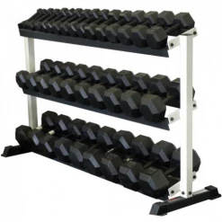York Fitness Dumbbell Racks York 3 Tier Rack With 2.5-25kg Rubber Hex Dumbell Set