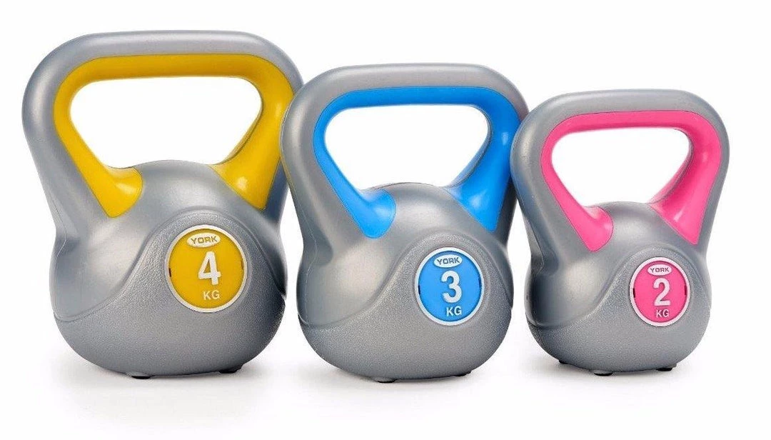 York Fitness Strength York Vinyl Kettlebell Set | 2 KG, 3 KG, 4 KG