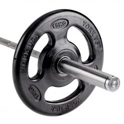 York Fitness York Olympic Iso-Grip Rubber Individual Discs (Up To 25kg) Strength