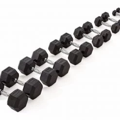 York Fitness York Individual Rubber Hex Dumbbell (up To 50kg) Strength
