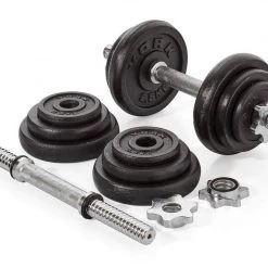 York Fitness Strength York 20kg Black Cast Iron Dumbell Set