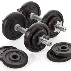 York Fitness Strength York 20kg Black Cast Iron Dumbell Set