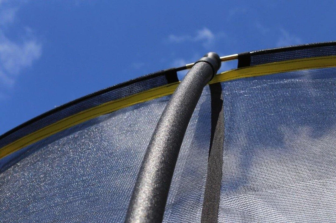 Rebo 8FT Base Jump Trampoline With Halo II Enclosure - 2020 Black Edition