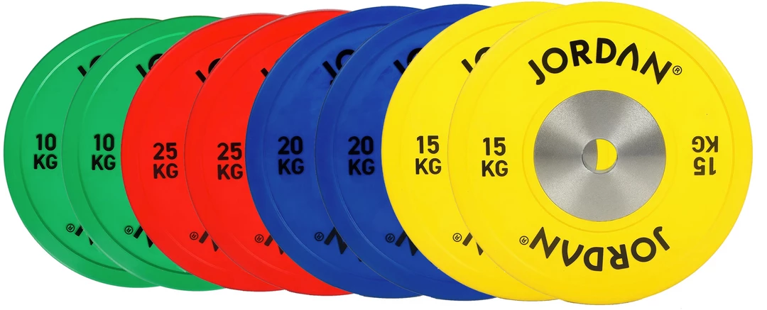 Jordan Calibrated Colour Rubber Competition Plates - 140kg Set